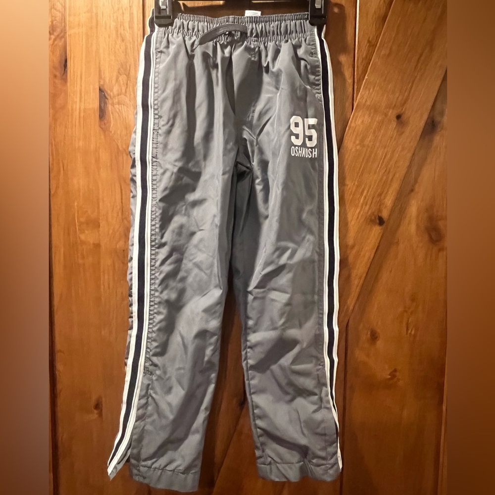 OshKosh gray with Navy/white stripe Kids Elastic Waist Pants